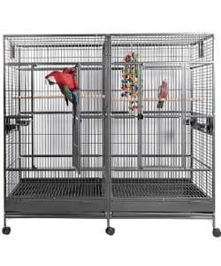 Rainforest Cages Nova 2 Large Parrot Cage with Divider - Antique